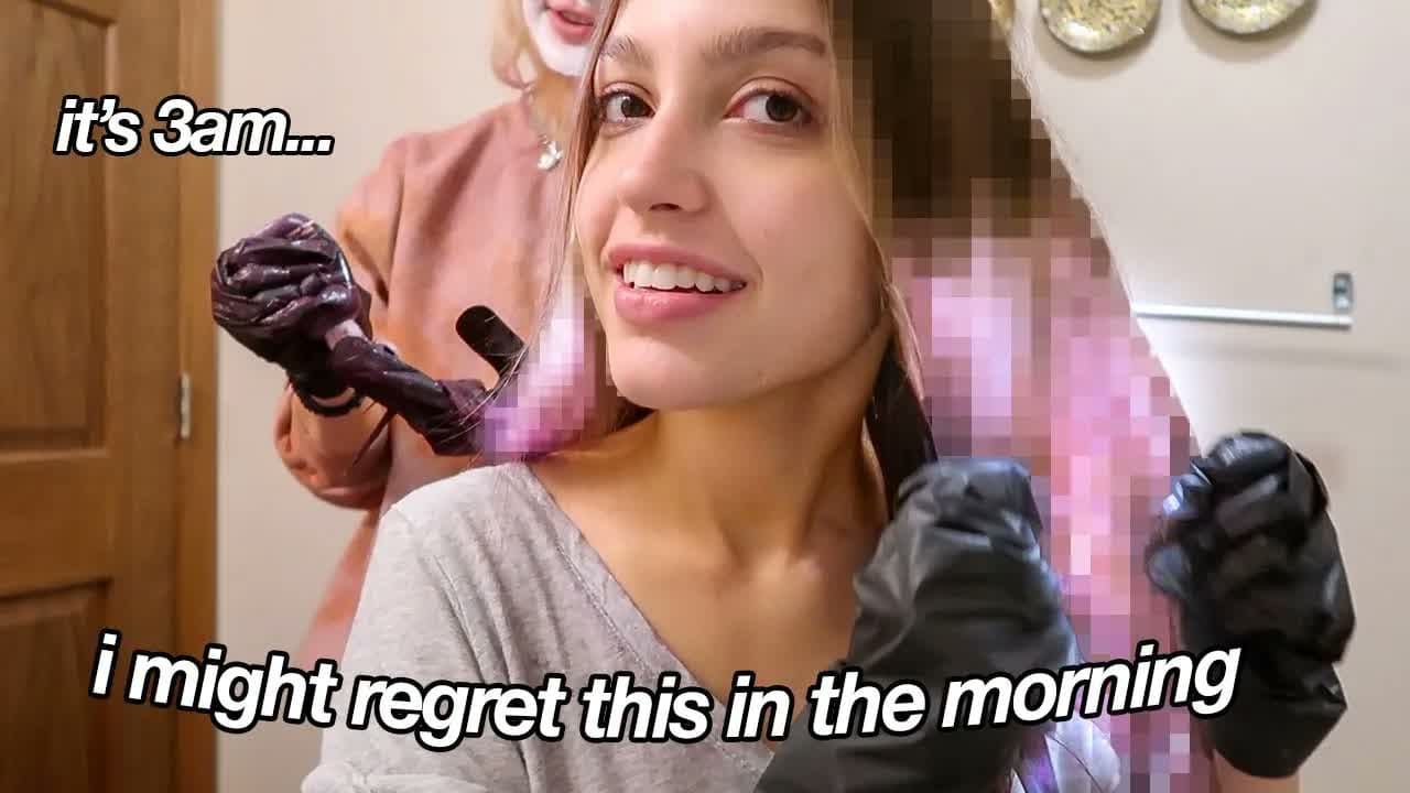 dyeing and cutting my hair @ 3am... ¯\_(ツ)_/¯